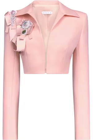AREA Cropped-Jacke mit Kristallen