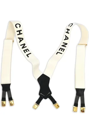 CHANEL 1990-2000s Hosenträger mit Logo