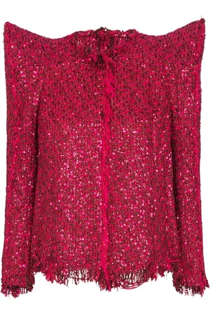 Balmain Tweed-Jacke im Glitter-Look