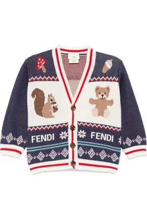 Fendi Cardigan mit Intarsien-Logo