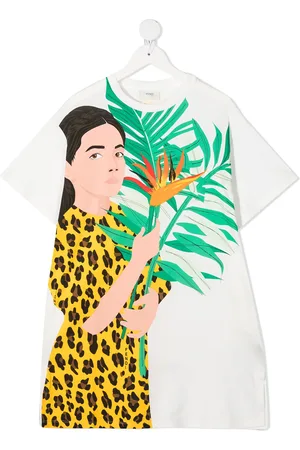 Fendi T-Shirtkleid mit grafischem Print