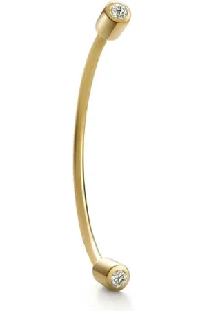 SHIHARA 18kt Twist Curl Gelbgoldohrring mit Diamanten