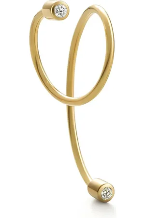 SHIHARA 18kt Twist Curl Gelbgoldohrring mit Diamanten