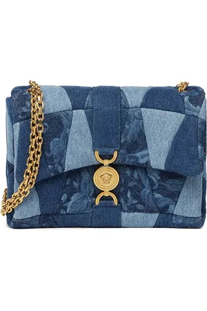 VERSACE Gesteppte Kleio Jeans-Schultertasche
