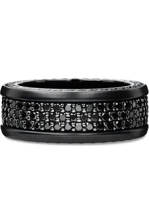 David Yurman Streamline Three Row Sterlingsilberring mit Diamant 8,5mm