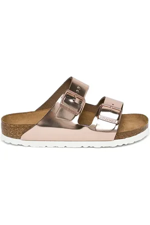 Birkenstock Sandalen im Metallic-Look mit Doppelschnalle