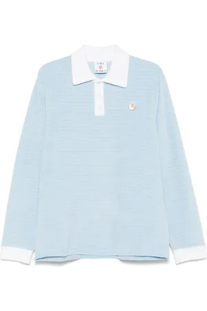 Casablanca Gestreiftes Poloshirt aus Velours
