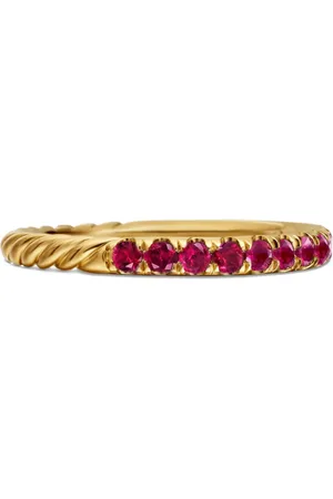 David Yurman 18kt Cable Collectibles Gelbgoldring mit Rubin 2mm