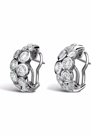 Pragnell 18kt Weißgoldcreolen mit Diamanten