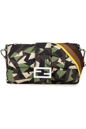 Fendi 2000-2024 Convertible Baguette Satchel-Tasche aus Nylon mit Camouflage-Print