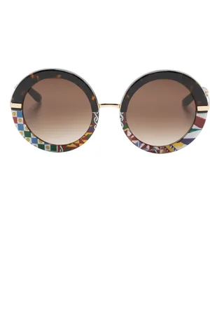 Dolce & Gabbana Runde Sonnenbrille mit Print