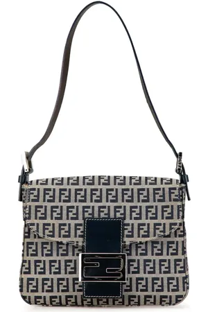 Fendi 2000-2010 Zucchino Canvas Flap Schultertasche