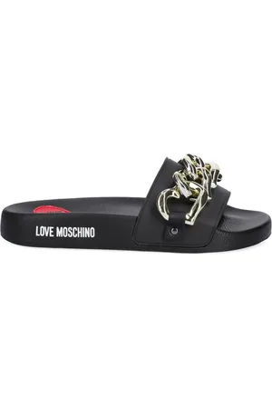 Moschino Pantoletten mit Kettendetail