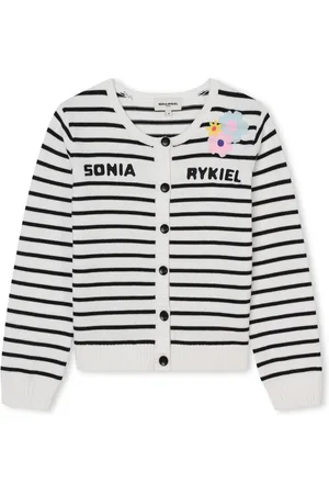 Sonia Rykiel Enfant Gestreifter Cardigan mit Logo-Print