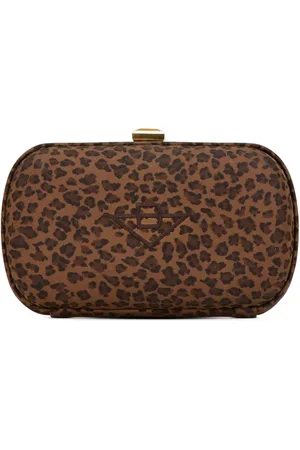 Bottega Veneta 20th Century Clutch aus Nylon mit Leoparden-Print