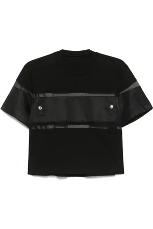 SACAI T-Shirt mit semi-transparenten Einsätzen