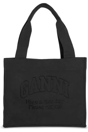 Ganni Shopper mit Logo-Stickerei