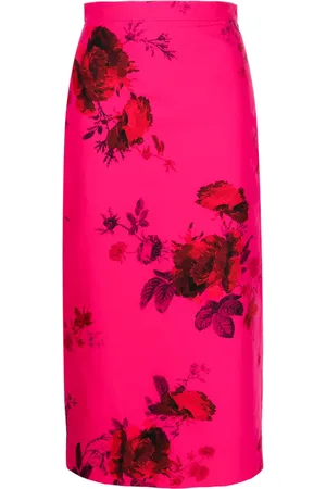 Erdem Faille-Bleistiftrock mit Blumen-Print