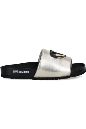 Moschino Pantoletten im Metallic-Look