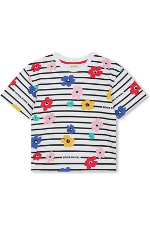 Sonia Rykiel Enfant Gestreiftes T-Shirt mit Blumen-Print