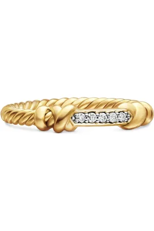 David Yurman 18kt Petite Helena Wrap Gelbgoldring mit Diamant 4mm