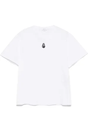 Alexander McQueen T-Shirt mit beflocktem Totenkopf