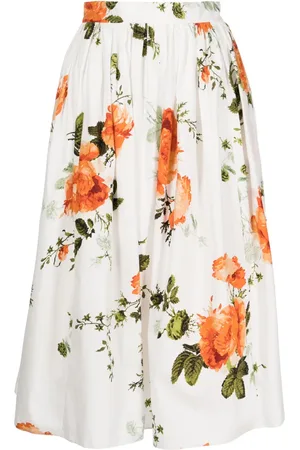 Erdem Popeline-Rock mit Blumen-Print