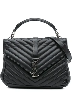 Saint Laurent 2016 mittelgroße Monogram Chevron College Satchel-Tasche aus Schafleder