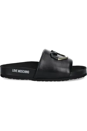Moschino Pantoletten mit Logo-Print
