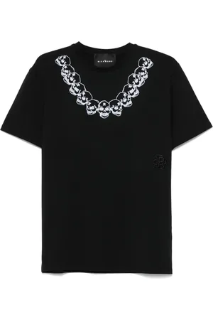 John Richmond T-Shirt mit beflocktem Totenkopf