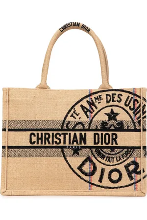 Dior 2022 mittelgroße Jute Book Tote Bag aus Canvas