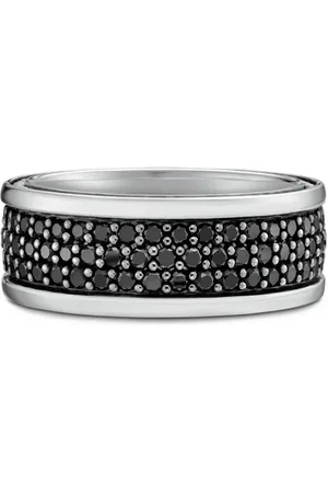 David Yurman Streamline Three Row Sterlingsilberring mit Diamant 8,5mm