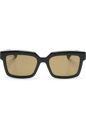 Gucci Clip-On-Brille mit eckigem Gestell