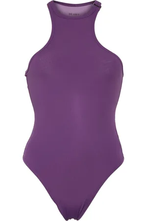 The Attico Fein gerippter Racerback-Badeanzug