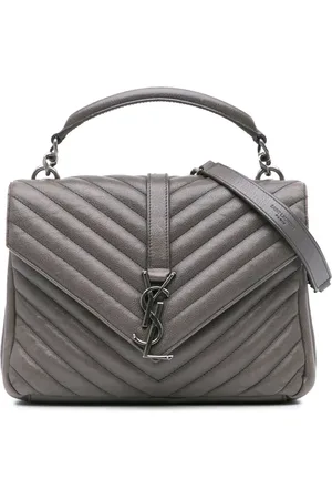 Saint Laurent 2016 mittelgroße Monogram Chevron College Satchel-Tasche aus Schafleder