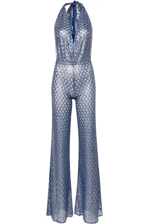 Missoni Neckholder-Jumpsuit in Lochstrick