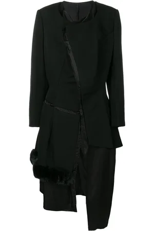 Comme des Garçons Mantel mit Faux-Fur-Borten