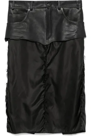 Balenciaga Midirock mit Ledereinsatz