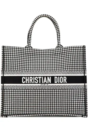 Dior 2019 große Tote Bag aus Canvas mit Hahnentrittmuster