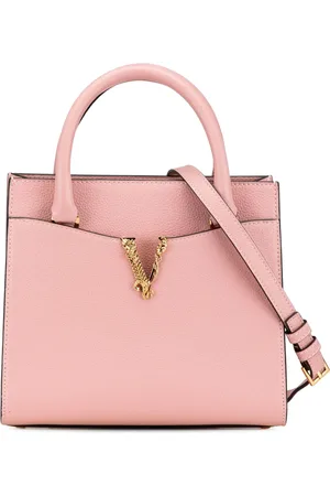 VERSACE 2000-2024 große Virtus Satchel-Tasche aus gekörntem Kalbsleder