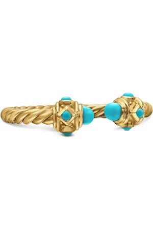 David Yurman 18kt Renaissance Gelbgoldring mit Türkis 2,3mm