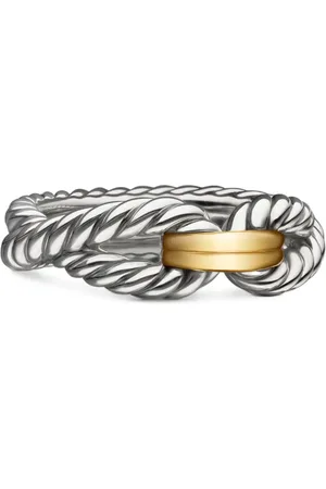 David Yurman 18kt Cable Loop Gelbgold- und Sterlingsilberring 7mm