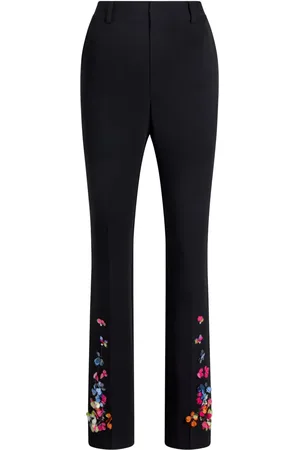 Cinq A Sept Hose mit Blumenstickerei