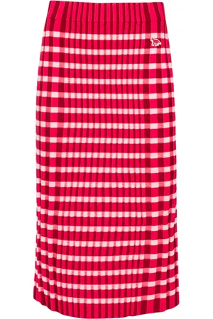 Maison Kitsuné Karierter Strickrock