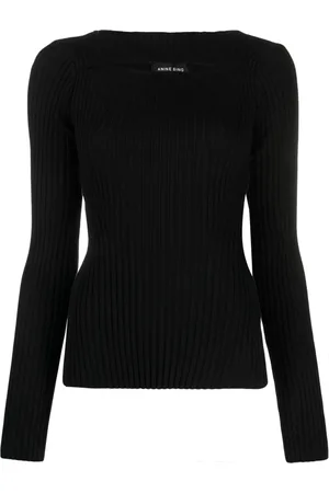 ANINE BING Geripptes Strickoberteil mit Cut-Out
