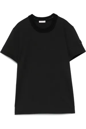 Moncler T-Shirt mit gehäkeltem Akzent