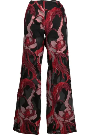 Alberta Ferretti Gerade Hose mit Blumenapplikation