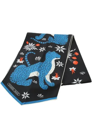 Hermès 2010s Maxi Twilly Les Leopards Schal