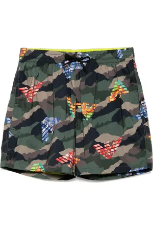 Emporio Armani Badeshorts mit Camouflage-Print