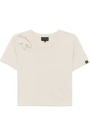 AGNÈS B. Dino T-Shirt mit Lochstickerei